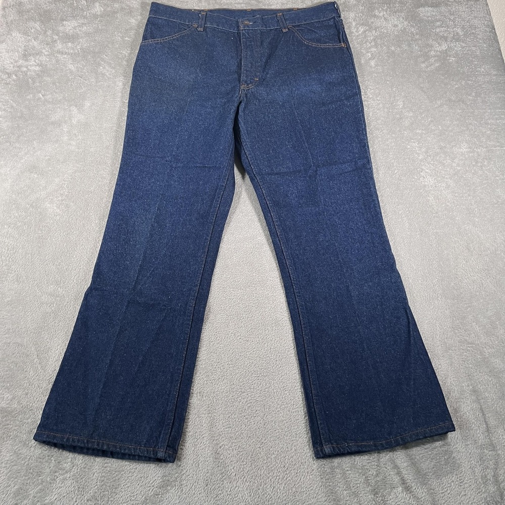 Vintage Roebucks Jeans Mens 38x30 Blue Dark‎ Wash Boot Cut 49109 USA Made NWT